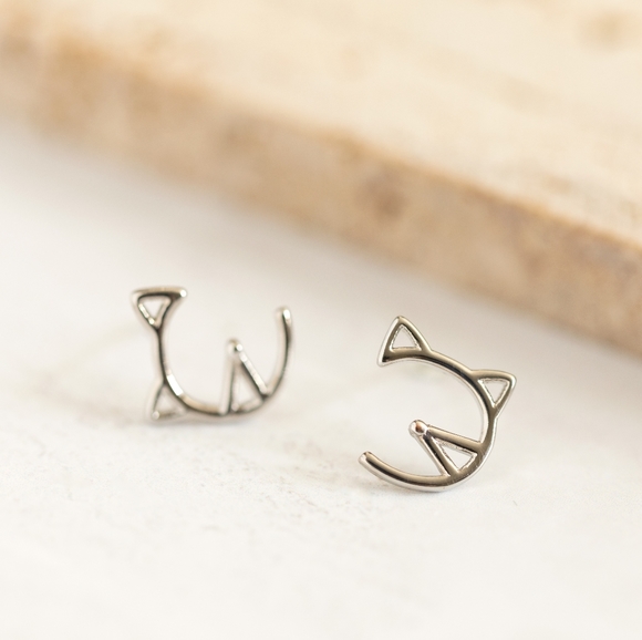 Minimalist Kitty Studs - Only 4 left! - Picture 4 of 8